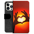 iPhone 13 Pro Premium Wallet Case - Heart Silhouette