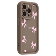 iPhone 13 Pro Stylish Shockproof TPU Case with Raised Edges - Brown / Bow
