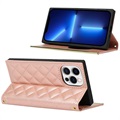 iPhone 13 Pro Wallet Case with Makeup Mirror - Rose Gold