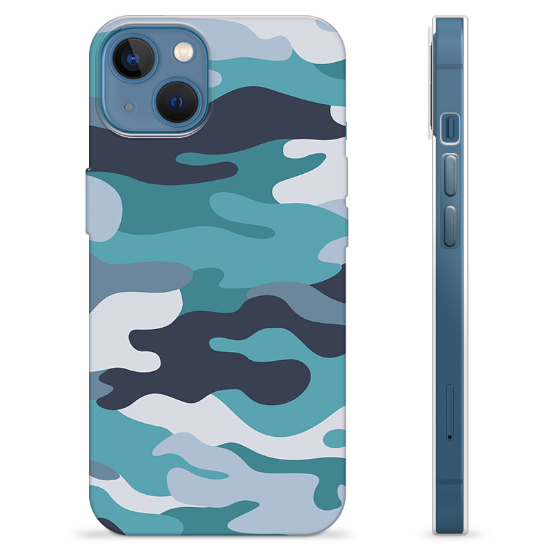 iPhone 13 TPU Case Blue Camouflage