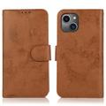 iPhone 13 Vintage 2-in-1 Wallet Case with Removable Cover - Brown