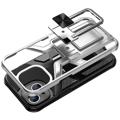 iPhone 14 Hybrid Case with Metal Kickstand - Silver
