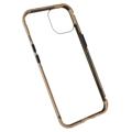 iPhone 14 Magnetic Case with Tempered Glass - Gold