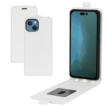 iPhone 14 Max Vertical Flip Case with Card Slot - White