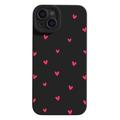 iPhone 14 Plus Heart Pattern Slim TPU Case - Black / Red