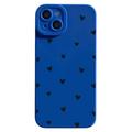 iPhone 14 Plus Heart Pattern Slim TPU Case - Blue / Black