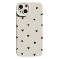 iPhone 14 Plus Heart Pattern Slim TPU Case - White / Black