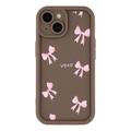 iPhone 14 Plus Stylish Shockproof TPU Case with Raised Edges - Brown / Bow