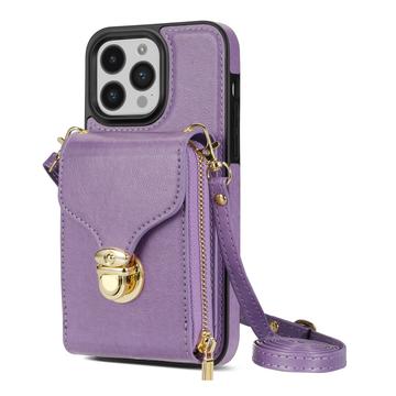 iPhone 14 Pro All-in-One Case with Wallet & Strap - Purple
