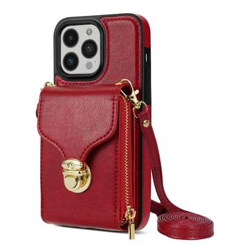 iPhone 14 Pro All-in-One Case with Wallet & Strap - Red