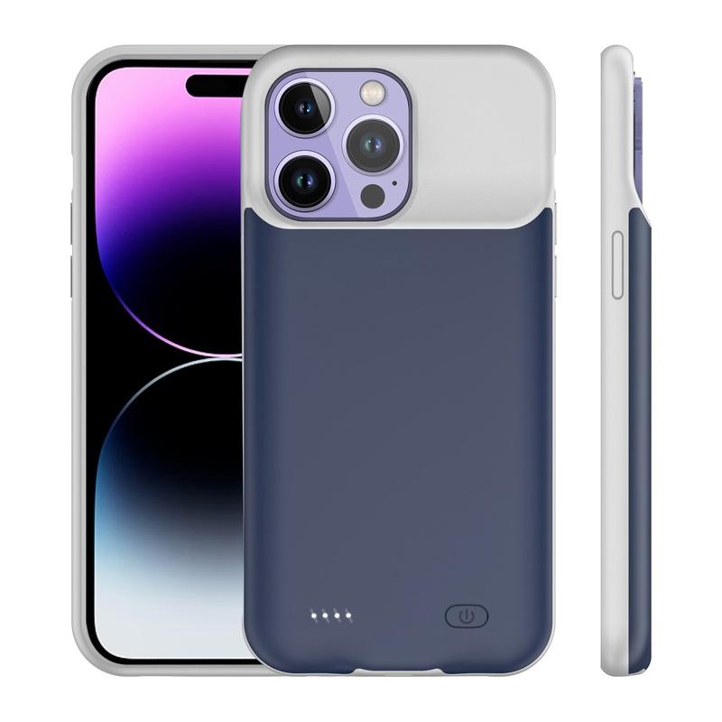 iPhone 14 Pro Backup Battery Case 7000mAh Dark Blue / Grey