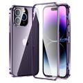 iPhone 14 Pro Magnetic Case with Tempered Glass - Purple