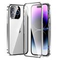iPhone 14 Pro Magnetic Case with Tempered Glass - Silver