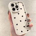 iPhone 14 Pro Max Heart Pattern Shockproof TPU Case with Raised Edges - White