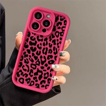 iPhone 14 Pro Max Leopard Print TPU Case - Hot Pink