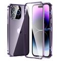 iPhone 14 Pro Max Magnetic Case with Tempered Glass - Purple