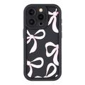 iPhone 14 Pro Max Stylish Shockproof TPU Case with Raised Edges - Black / Big Bow