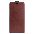 iPhone 14 Pro Max Vertical Flip Case with Card Holder - Brown