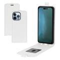 iPhone 14 Pro Max Vertical Flip Case with Card Holder - White