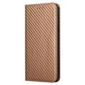 iPhone 14 Pro Max Wallet Case - Carbon Fiber - Brown