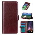 iPhone 14 Pro Max Wallet Case with Magnetic Closure - Brown
