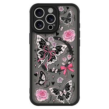 iPhone 14 Pro Stylish Protective Magnetic Case - Butterflies / Roses