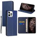 iPhone 14 Pro Wallet Case - Carbon Fiber - Blue