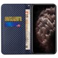 iPhone 14 Pro Wallet Case - Carbon Fiber - Blue