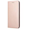 iPhone 14 Pro Wallet Case - Carbon Fiber - Rose Gold