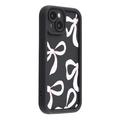 iPhone 14 Stylish Shockproof TPU Case with Raised Edges - Black / Big Bow