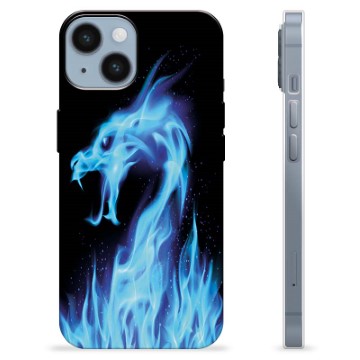 iPhone 14 TPU Case - Blue Fire Dragon