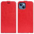 iPhone 14 Vertical Flip Case with Card Holder - Red