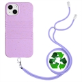 String Series iPhone 14 Biodegradable Case with Strap - Purple