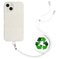 String Series iPhone 14 Biodegradable Case with Strap - White