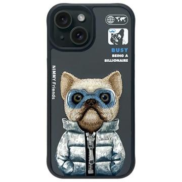iPhone 15 Nimmy Friends Cool&Cute 2.0 Dog Case - Black