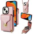 iPhone 15 Plus All-in-One Case with Wallet & Strap - Rose Gold