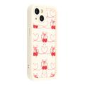 iPhone 15 Plus Stylish Shockproof TPU Case with Raised Edges - White / Bow-Tied Cherries