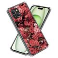 iPhone 15 Plus Stylish Ultra-Slim TPU Case - Red Flowers