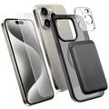 iPhone 15 Pro 4-in-1 MagSafe Protection Set with Card Holder - Black