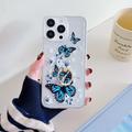 iPhone 15 Pro Butterfly TPU Case with Ring Holder - Dark Blue