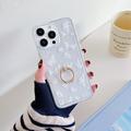 iPhone 15 Pro Butterfly TPU Case with Ring Holder - White