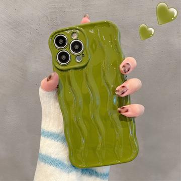 iPhone 15 Pro Max 3D Linear Wavy Case - Green