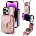 iPhone 15 Pro Max All-in-One Case with Wallet & Strap - Rose Gold