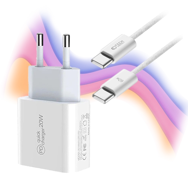 iPhone 15 Pro Max Charger 20W w.Cable 2m - White