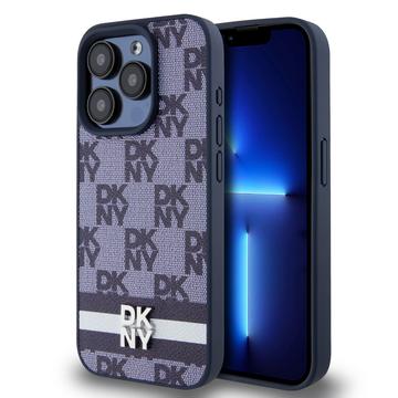 iPhone 15 Pro Max DKNY Checkered Pattern and Stripe Case