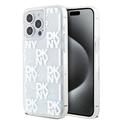 iPhone 15 Pro Max DKNY Liquid Glitter Checkered Pattern Case - Transparent