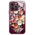 iPhone 15 Pro Max Flower Bouquet Hybrid Case - Wine Red