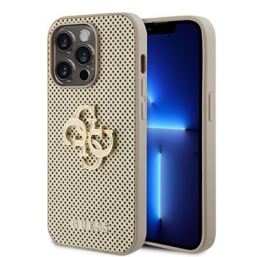 iPhone 15 Pro Max Guess Perforated 4G Glitter Logo Case - Gold