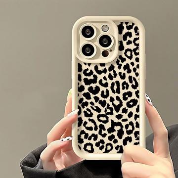 iPhone 15 Pro Max Leopard Print TPU Case - White