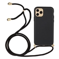 iPhone 15 Pro Max TPU Case with Lanyard - Black